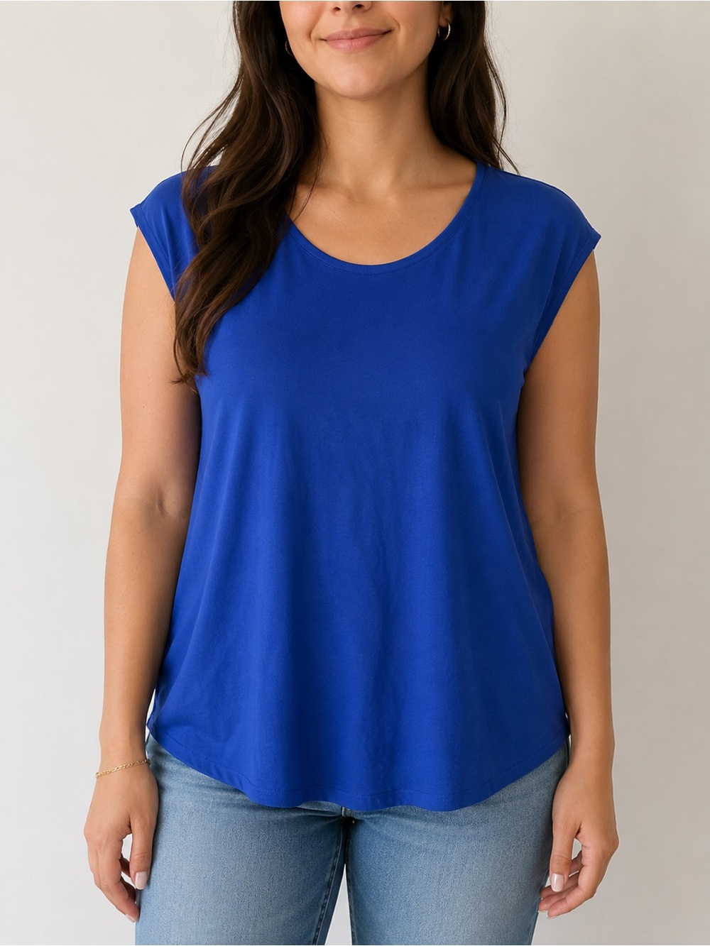 TanJay Royal Blue Sleeveless Blouse – Size XL